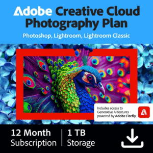 Adobe Creative Cloud Photography Plan 1TB (Photoshop + Lightroom) | 12-month Subscription