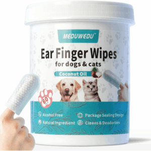 Ear Cleaner Finger Wipes 60 Counts, Dog Ear Cleaner